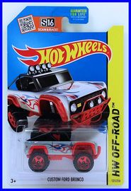 Custom Ford Bronco | Model Trucks | Hot Wheels 2015 - Collectors # 121 - HW Off-Road / HW Hot Trucks - CUSTOM FORD BRONCO - Gray - Red OR5s - USA Card