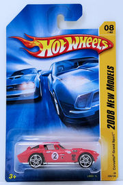 Corvette Grand Sport | Model Cars | HW 2008 - Collector # 008/196 - New Models 08/40 - Corvette Grand Sport - Red - USA Card