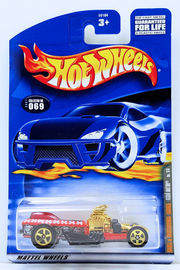 Rigor Motor | Model Cars | HW 2001 - Collector #069 - Skull & Crossbones Series 1/4 - Rigor Motor - Orange Red