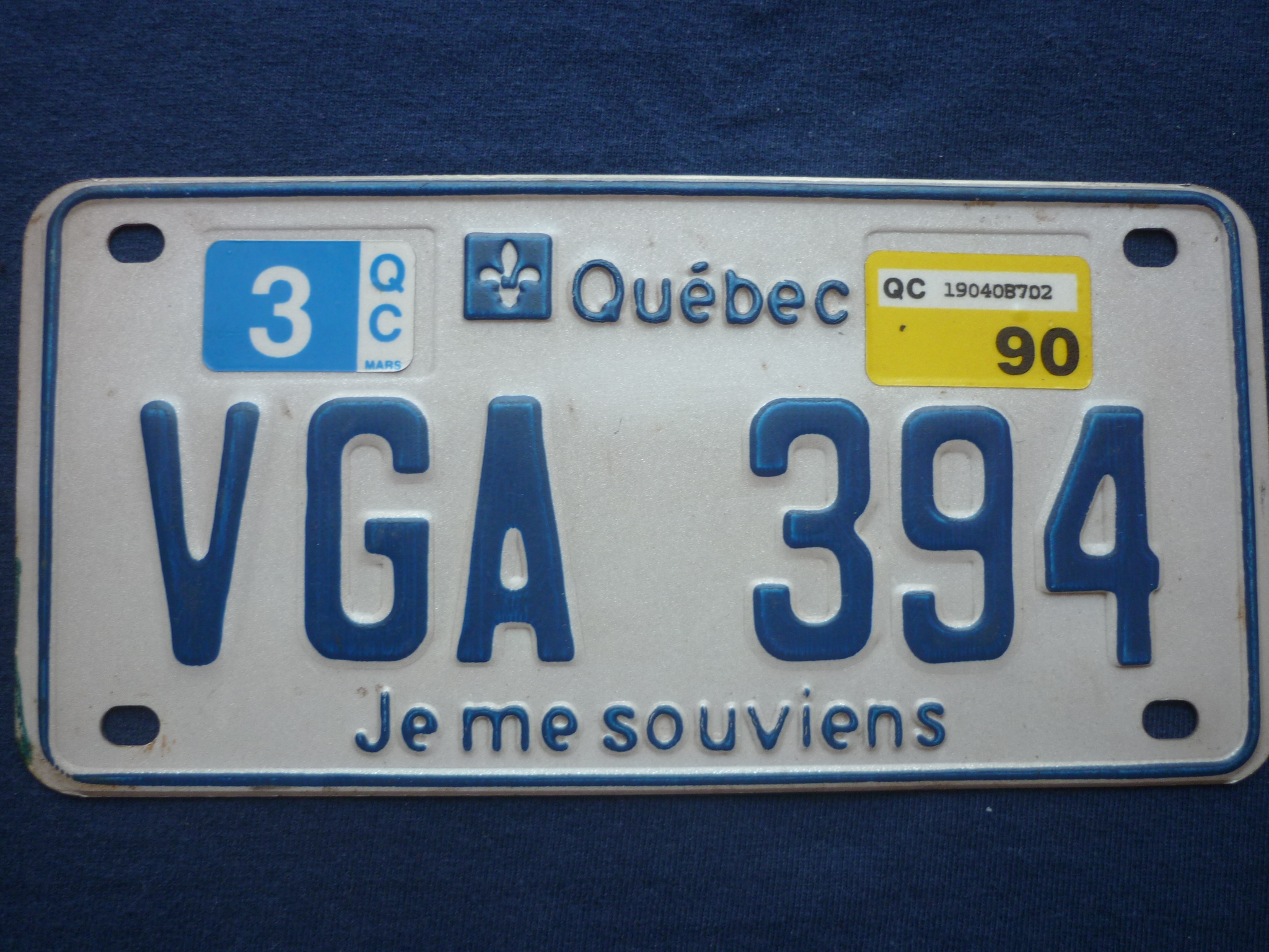 Quebec 1990 Motorcycle License Plate License Plates hobbyDB