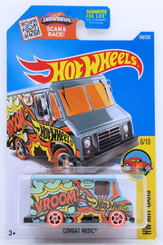 Combat Medic | Model Trucks | HW 2016 - Collector #196/250 - HW Art Cars 6/10 - Combat Medic - Steel Blue with the Letter "A" - USA Card
