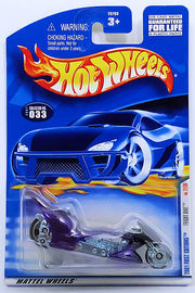 Purple Hot Wheels 2001 First Edition FRIGHT BIKE NHRA Drag Bike #033