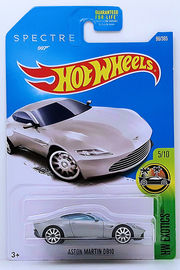 Aston Martin DB10 | Model Cars | HW 2017 - Collector #96/365 - HW Exotics #5/10 - Aston Martin DB10 - Metallic Silver - USA Card with Spectre 007