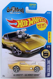 '68 Corvette - Gas Monkey Garage | Model Cars | HW 2017 - Collector #99/365 - HW Screen Time 3/10 - '68 Corvette - Gas Monkey Garage - Metallic Gold - USA Card