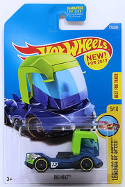 Rig Heat | Model Trucks | HW 2017 - Collector #120/365 - Legends Of Speed 5/10 - Rig Heat - Green over Blue - USA Card
