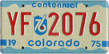 Colorado Centennial Passenger License Plate | License Plates