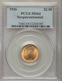 1926 US Gold $2.50 Sesquicentennial of American Independence | Coins and Currency