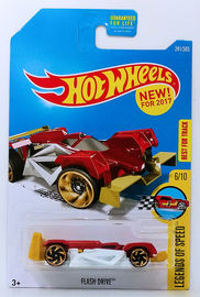 Flash Drive | Model Racing Cars | HW 2017 - Collector #241/365 - Legends Of Speed 6/10 - Flash Drive - Red - USA Card