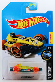 Arrow Dynamic | Model Cars | HW 2017 - Treasure Hunts - X-Raycers 8/10 - Arrow Dynamic - Transparent Yellow - USA Card