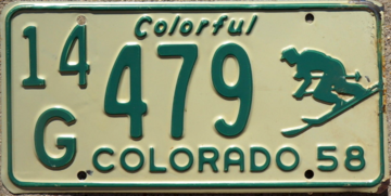1958 Colorado Passenger License Plate | License Plates