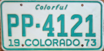 1973 Colorado Passenger License Plate | License Plates