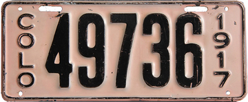 1917 Colorado License Plate | License Plates