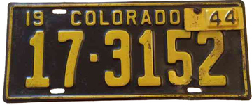 1943-46 Colorado License Plate | License Plates