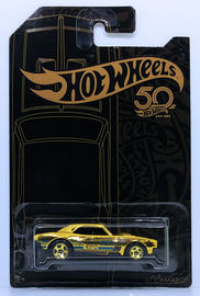'67 Camaro | Model Cars | HW 2018 - 50th Anniversary Black & Gold Collection - CHASE - '67 Camaro - Gold Chrome - 5 Spokes