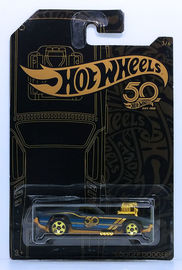 Rodger Dodger | Model Cars | HW 2018 - 50th Anniversary Black & Gold Collection 3/6 - Rodger Dodger - Matte Black - Gold 5 Spokes