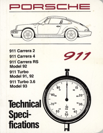Porsche 911 Carrera 2, Carrera 4, Carrera RS Turbo (1991-93) Technical Specifications | Manuals & Instructions