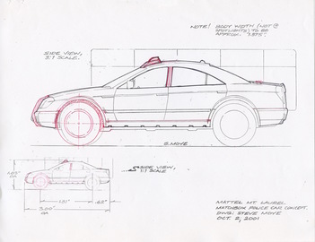 Matchbox Value Line Police Car Modifications Drawing