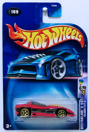 Silhouette II | Model Cars | HW 2003 - Collector # 109/220 - Spectraflame 2 Series 5/5 - Silhouette II - Metal Flake Red - Tan Engine - USA '04 Card with Blurred Wheels