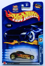 Sooo Fast | Model Cars | HW 2003 - Collector # 130/220 - Wastelanders 1/10 - Sooo Fast - Flat Black - USA '1968-2003 Anniversary' Card