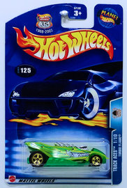 Turbo Flame | Model Cars | HW 2003 - Collector # 125/220 - Track Aces 1/10 - Turbo Flame - Green - USA '1968-2003 Anniversary' Card