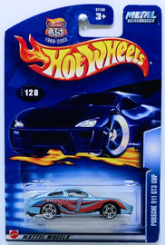 Porsche 911 GT3 Cup | Model Cars | HW 2003 - Collector # 128/220 - Porsche 911 GT3 Cup - Metallic Light Blue - USA '1968-2003 Anniversary' Card