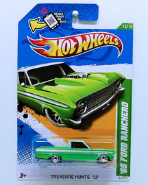 '65 Ford Ranchero | Model Trucks | HW 2012 - Collector # 062/247 - Treasure Hunts 12/15 - '65 Ford Ranchero - Green - USA Card
