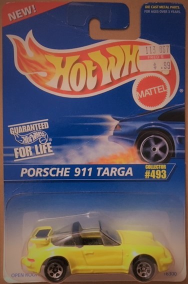 HOT WHEELS YELLOW PORSCHE 911 TARGA #493