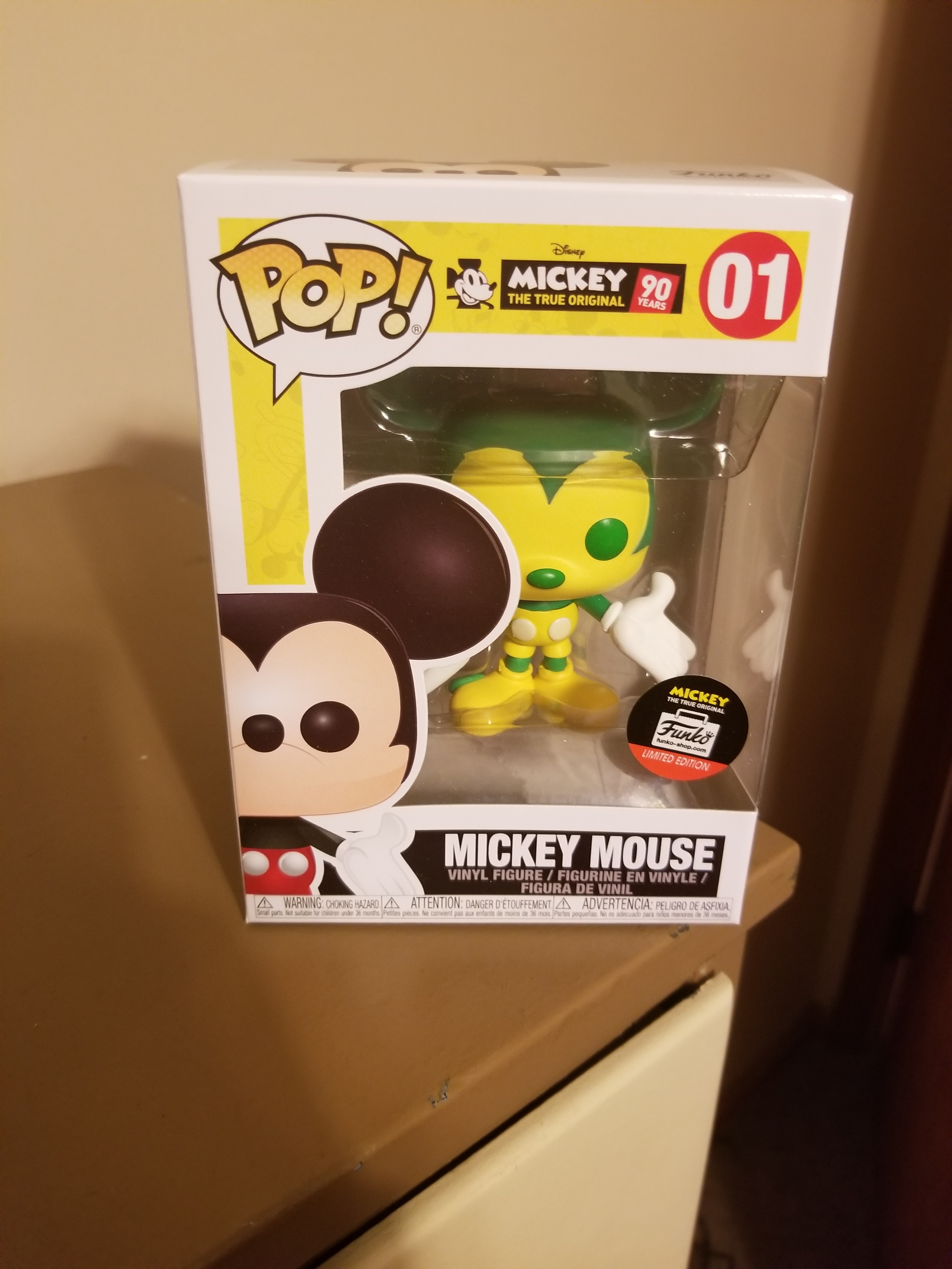 green and yellow mickey funko pop