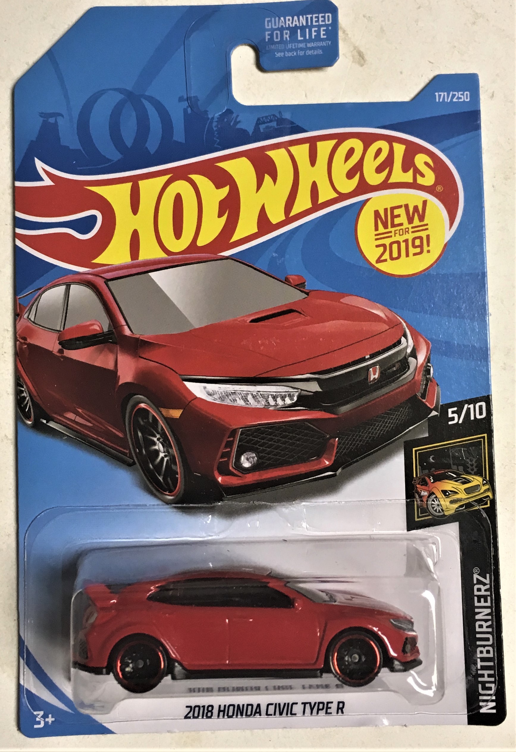 Hot Wheels New For 2019 Nightburnerz Series 171 2018 Honda Civic Type