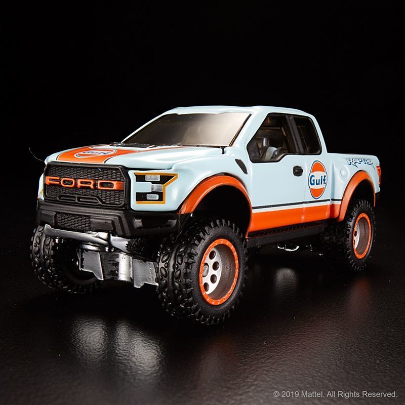 Hot Wheels Rlc 17 Gulf Ford Raptor In Hand Contemporary Manufacture Cars Trucks Vans